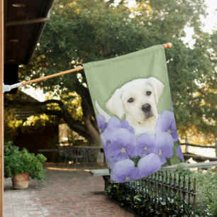 Labrador Retriever Puppy Painting Original Dog Art House Flag