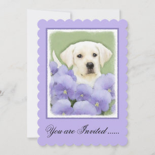 Labrador Retriever Puppy Painting Original Dog Art Invitation