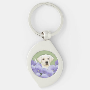 Labrador Retriever Puppy Painting Original Dog Art Keychain