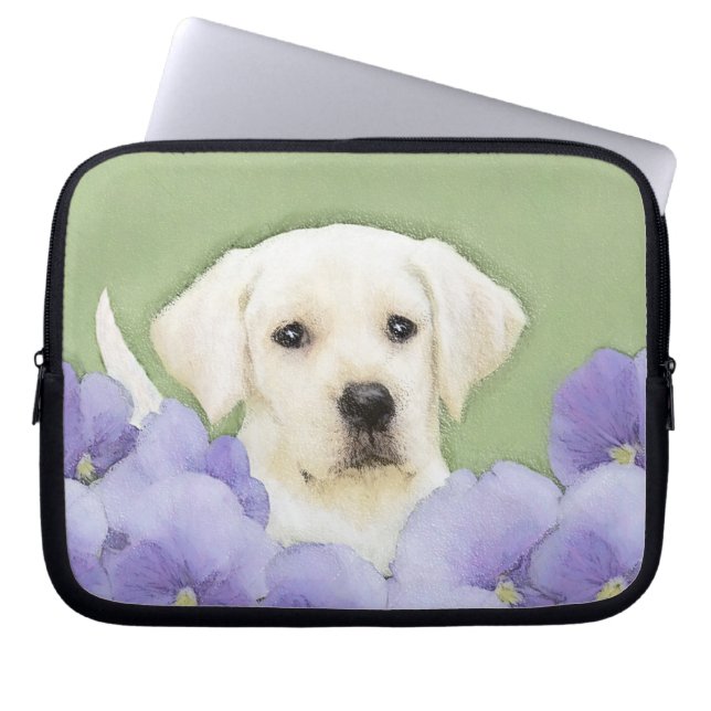 Labrador Retriever Puppy Painting Original Dog Art Laptop Sleeve (Front)