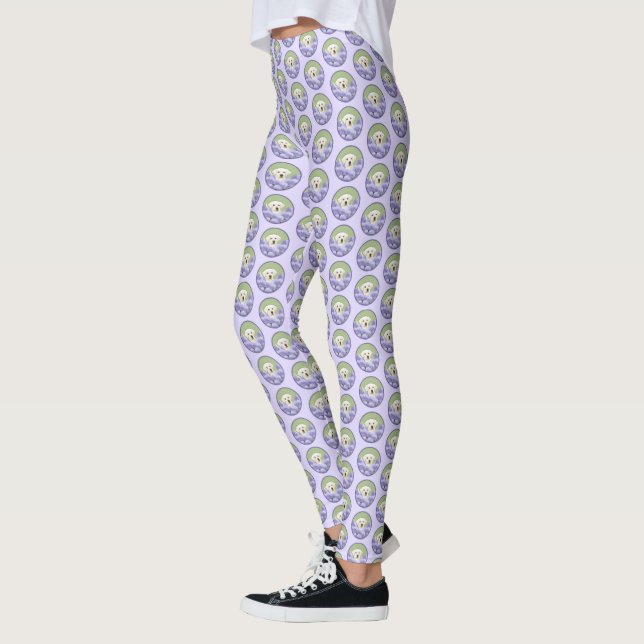 Labrador Retriever Puppy Painting Original Dog Art Leggings (Left)