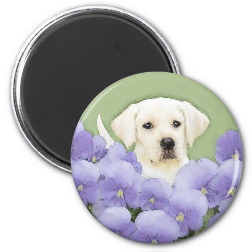 Labrador Retriever Puppy Painting Original Dog Art Magnet