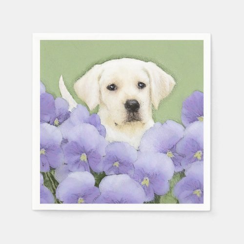 Labrador Retriever Puppy Painting Original Dog Art Napkins