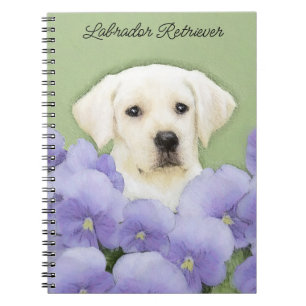 Labrador Retriever Puppy Painting Original Dog Art Notebook