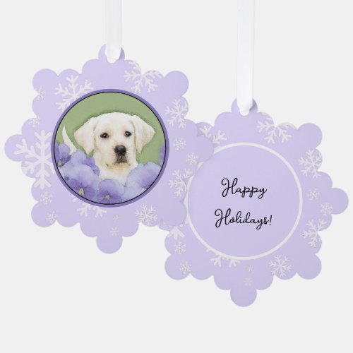 Labrador Retriever Puppy Painting Original Dog Art Ornament Card