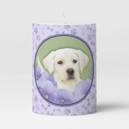 Labrador Retriever Puppy Painting Original Dog Art Pillar Candle