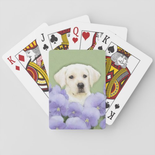 Labrador Retriever Puppy Painting Original Dog Art Playing Cards