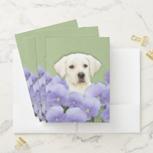 Labrador Retriever Puppy Painting Original Dog Art Pocket Folder