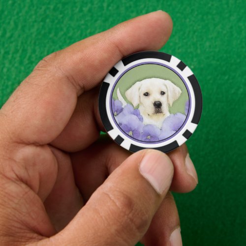 Labrador Retriever Puppy Painting Original Dog Art Poker Chips
