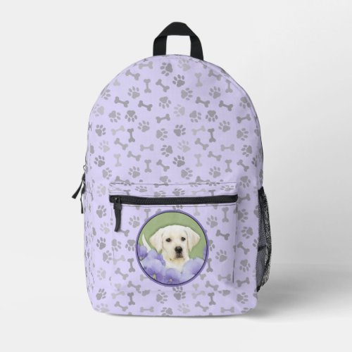 Labrador Retriever Puppy Painting Original Dog Art Printed Backpack