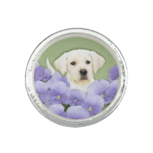 Labrador Retriever Puppy Painting Original Dog Art Ring