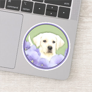 Labrador Retriever Puppy Painting Original Dog Art Sticker