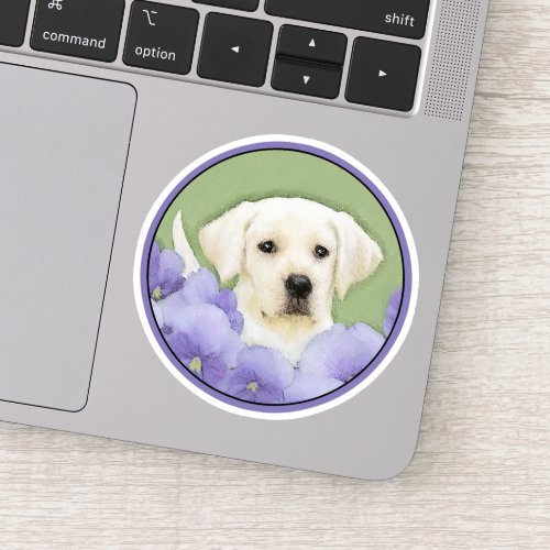 Labrador Retriever Puppy Painting Original Dog Art Sticker