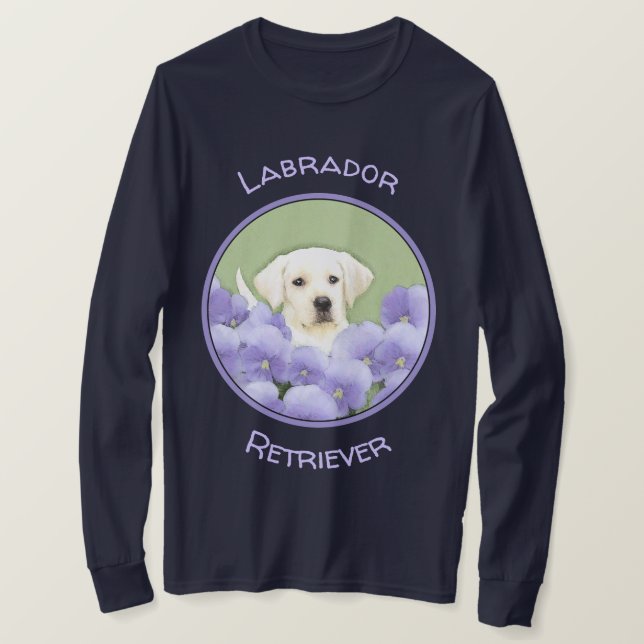 Labrador Retriever Puppy Painting Original Dog Art T-Shirt (Design Front)