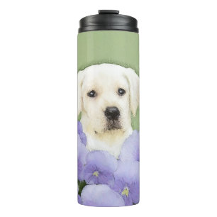 Labrador Retriever Puppy Painting Original Dog Art Thermal Tumbler