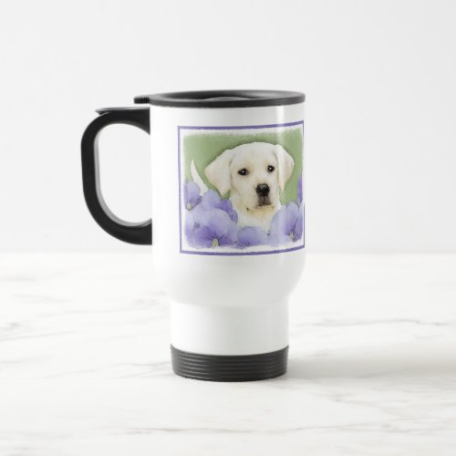 Labrador Retriever Puppy Painting Original Dog Art Travel Mug