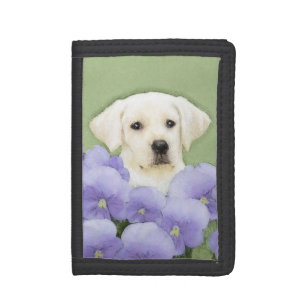 Labrador Retriever Puppy Painting Original Dog Art Tri-fold Wallet