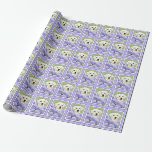 Labrador Retriever Puppy Painting Original Dog Art Wrapping Paper