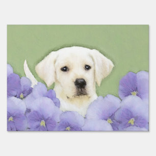 Labrador Retriever Puppy Painting Original Dog Art Yard Sign