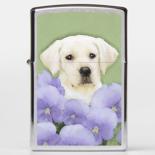 Labrador Retriever Puppy Painting Original Dog Art Zippo Lighter