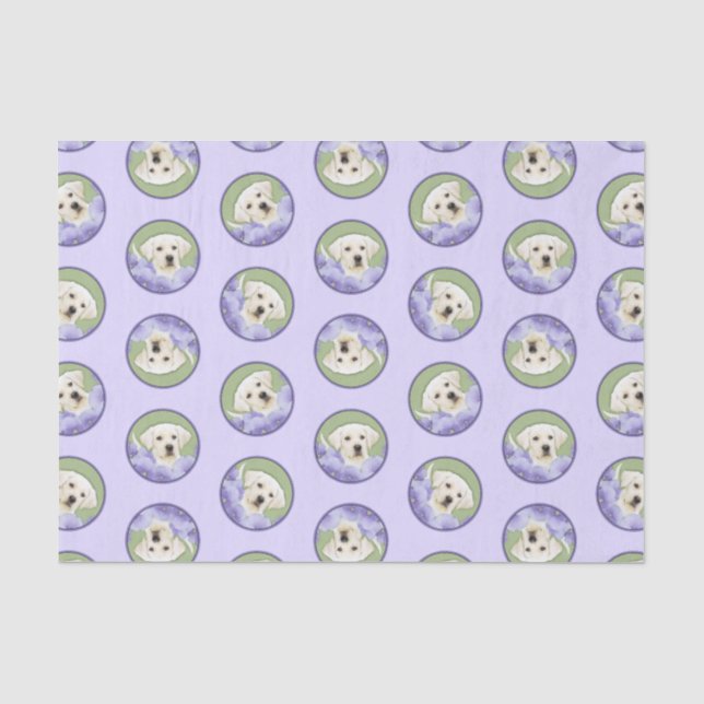 Labrador Retriever Puppy Painting Yellow Dog Art Tissue Paper (Front)