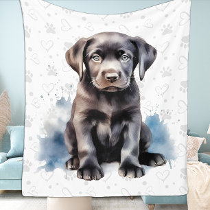 Labrador Retriever Puppy Paw Prints Dog Lover Fleece Blanket