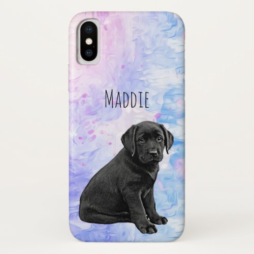 Labrador Retriever Puppy _ Watercolor _ Black Lab iPhone X Case