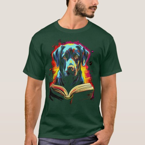 Labrador Retriever Reads Book T_Shirt