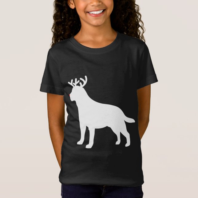 Labrador Retriever Reindeer Christmas Dog T-Shirt (Front)