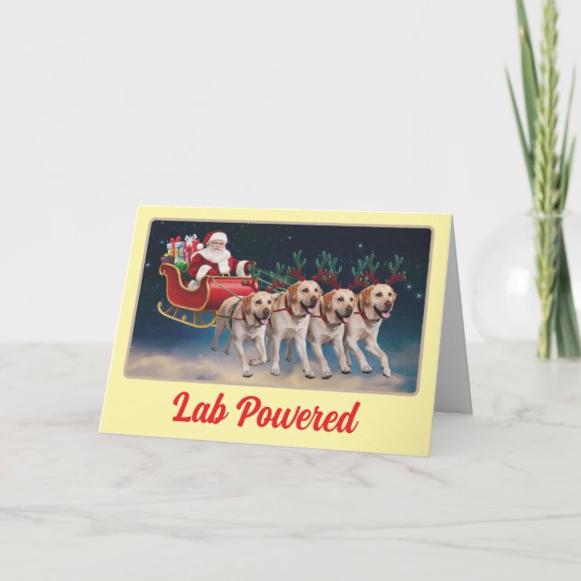 Labrador Retriever Reindeer Holiday Card (Front)