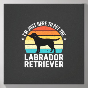 Labrador Retriever Retro Dog Petting Canvas Photo Tile