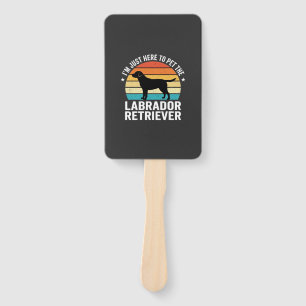 Labrador Retriever Retro Dog Petting Hand Fan