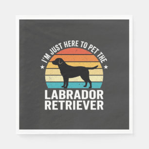 Labrador Retriever Retro Dog Petting Napkins