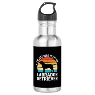 Labrador Retriever Retro Dog Petting Stainless Steel Water Bottle