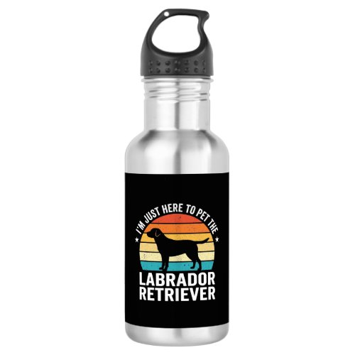 Labrador Retriever Retro Dog Petting Stainless Steel Water Bottle