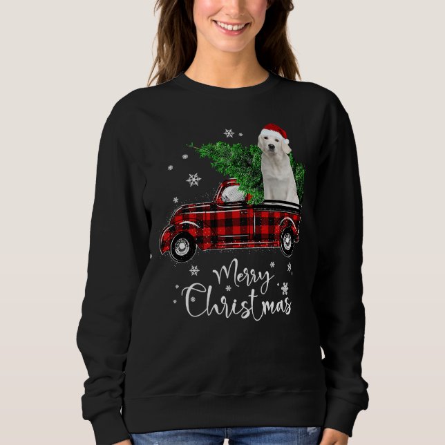 Labrador Retriever Ride Red Truck Sweatshirt (Front)