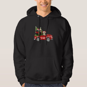 Labrador Retriever Riding Red Truck Xmas Merry Chr Hoodie