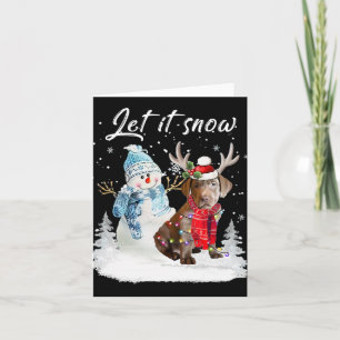 Labrador Retriever Santa Dog Christmas Snowman Xma Card