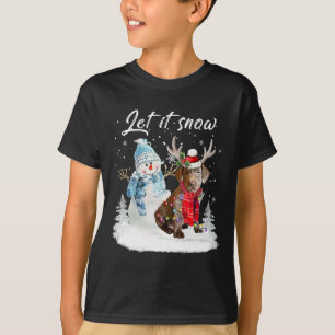 Labrador Retriever Santa Dog Christmas Snowman Xma T-Shirt