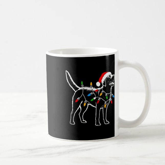 Labrador Retriever Santa Hat Christmas Lights Xmas Coffee Mug (Right)