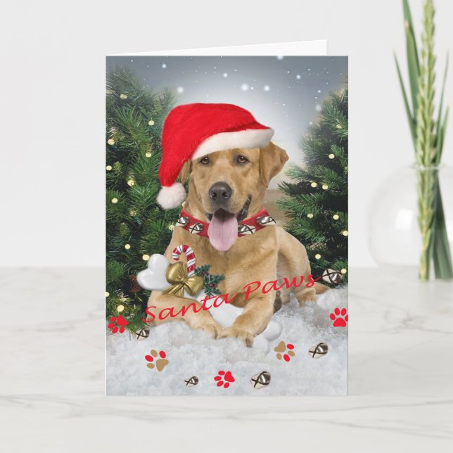 Labrador Retriever Santa Paws Cards (Front)