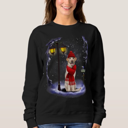 Labrador Retriever Santa Snow Christmas Light Wint Sweatshirt