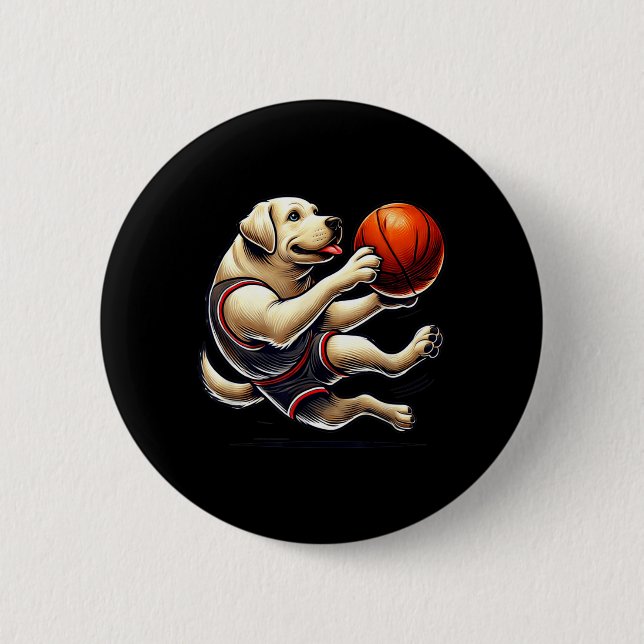 Labrador Retriever Shooting Basball Button (Front)