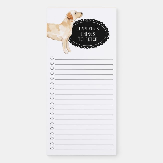 Labrador Retriever Shopping List  Magnetic Notepad