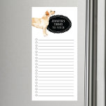 Labrador Retriever Shopping List  Magnetic Notepad<br><div class="desc">Adorable things to fetch Labrador Retriever dog with a black chalkboard frame personalized with your name.</div>
