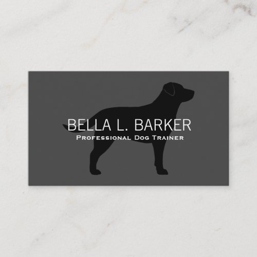 Labrador Retriever Silhouette Black Lab on Grey Business Card