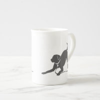 Labrador retriever silhouette bone china mug