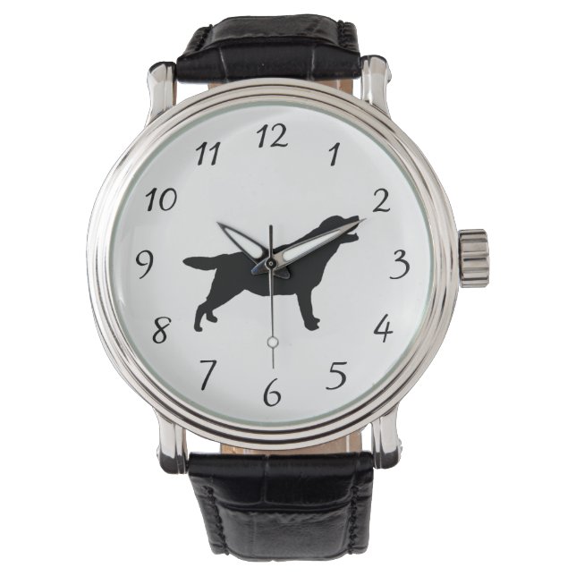 Labrador Retriever Silhouette Love Dogs Watch (Front)
