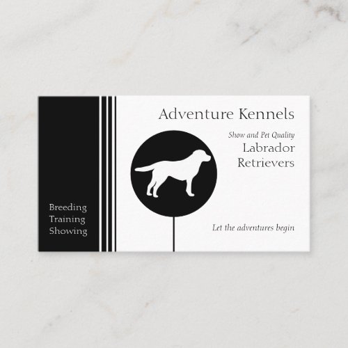 Labrador Retriever Silhouette Modern Black White Business Card