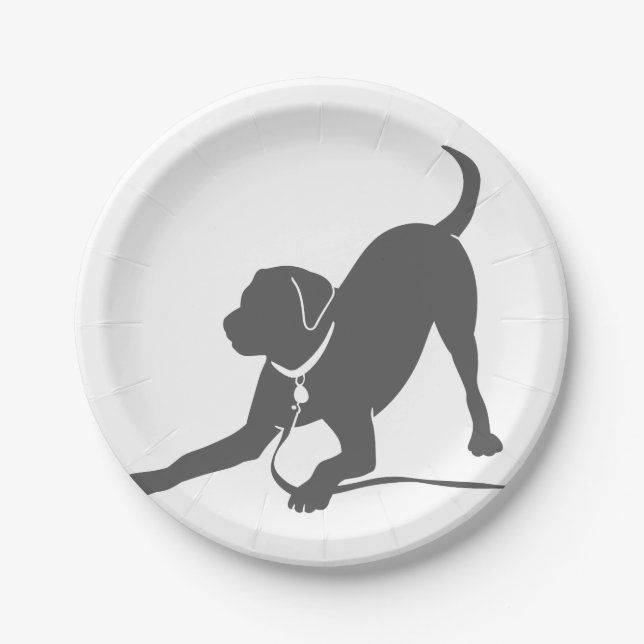 Labrador retriever silhouette paper plates (Front)